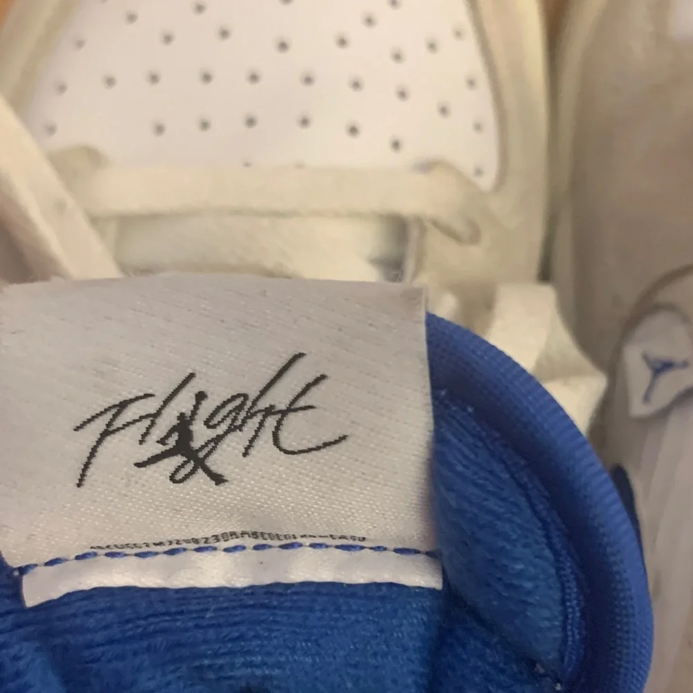 Jordan White and Blue Sneakers - Good used condition